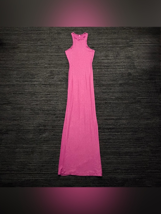 SKIMS Dresses & Skirts - SKIMS Soft Lounge Racerback Fuschia Foil Shimmer Bodycon Maxi Dress